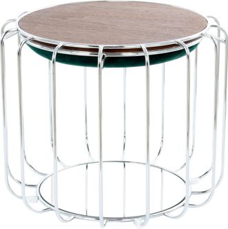 Kayoom Beistelltisch »Pouf Comfortable 110, abnehmbares und wendbares Oberteil« 1 Stk. tlg. praktisch umzuwandeln in Tisch oder Hocker, mit Spiegelglas