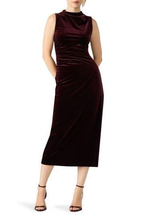 Steve Madden Mo Sleeveless Velvet Midi Dress in Velvet Wine at Nordstrom Rack, Size X-Small