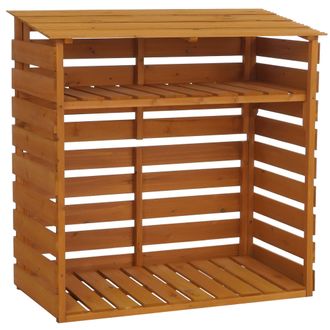 Hhg [nunca Usado] Almac&eacute;n Para Le&ntilde;a Hhg-076, Estante Para Le&ntilde;a De Chimenea, Cobertizo Para Le&ntilde;a, Estante Para Madera De Abeto Mvg 121 X 122 X 61 Cm, Color