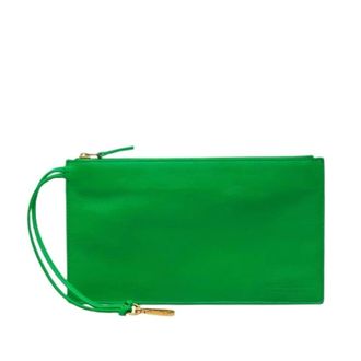 Bottega Veneta Pre-owned Leren Pouch - Dames - Pre-owned - Groen - Maat: ONE Size Leer