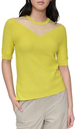 DKNY Dkny Sheer Neck Top