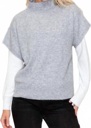 Staccato Midtown Mock Neck Vest In Grey