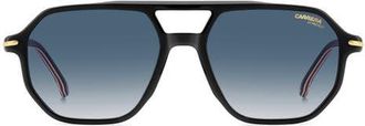 Carrera Carrera 54mm Rectangular Sunglasses in Black Gold/Dark Blue Sf at Nordstrom