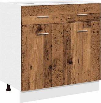 vidaXL Vidaxl - Drawer Bottom Cabinet Lyon Old Wood 80x46x81.5 cm Engineered Wood