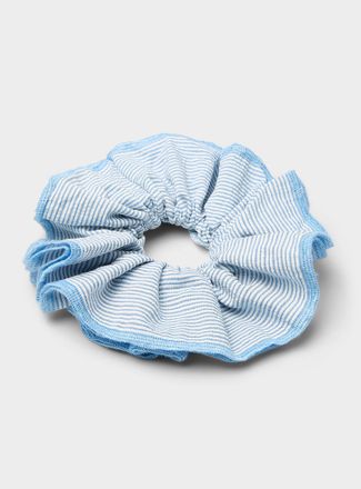 Simons Womens Large vacation-stripe ruffled scrunchie