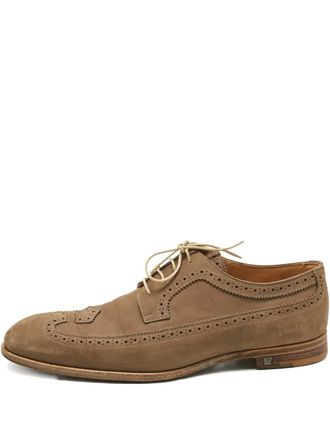 Louis Vuitton suede brogue-detail derby shoes - Brown