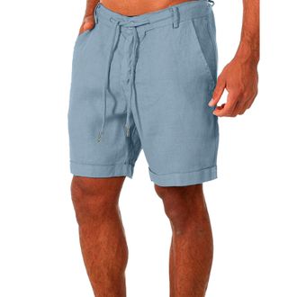 Generic Mens Shorts with Pockets Summer Essentials Cotton Hemp Shorts Casual Drawstring Light Sports Shorts Lightweight Smart Casual Work Holiday Clothes Beac