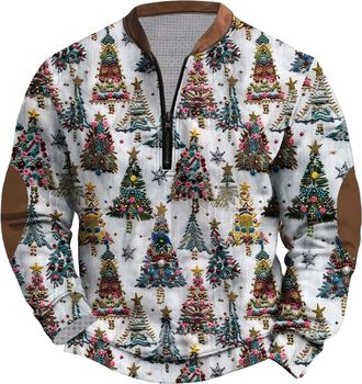 Generic Funny Christmas Jumpers for Men 3D Printed Santa Claus Reindeer Snowman Xmas Tree Pullover Sweaters Ugly Christmas Jumper for Office Parties, Family G