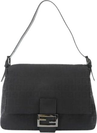 Fendi Pre-owned Zucchino Baguette Bag - - Pre-owned - Donna - Nero - ONE SIZE