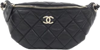 Chanel Black Leather Fanny Pack (Pre-Owned)