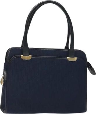 Dior Pre-owned Handbags, female, Blue, Size: ONE SIZE Pre-owned Trotter Canvas Hand Bag