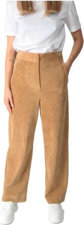 Max Mara Gocce Broeken - Dames - Straight fit broeken - Bruin - S - Katoen - Broeken