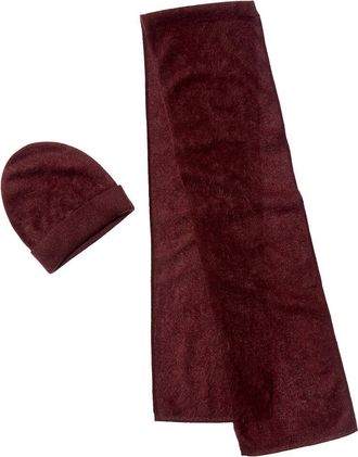 Amicale Cashmere Cashmere Brushed Cashmere Hat & Scarf Set
