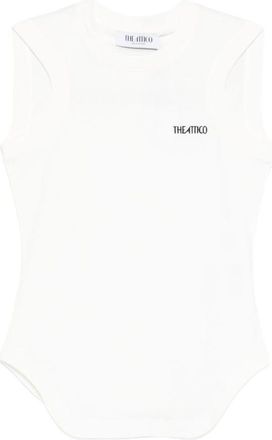 The Attico White T-Shirt In Cotton With Black Logo