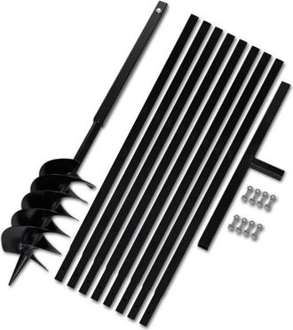 vidaXL Taladro De Tierra Con Mango 150 Mm Con Tubo De Extensi&oacute;n 9 M Acero Vidaxl