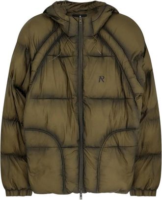Represent Transparante Puffer met Capuchon - Heren - Winterjassen - Groen - S - Nylon - Jassen