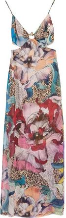 Just Cavalli Floral Chiffon Maxi Jurk - Dames - Maxi kleedjes - Veelkleurig - S - Chiffon - Kleedjes
