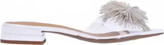 J. Rene&eacute; Womens Cherita Vinyl Slip On Sandals In Clear/white Patent