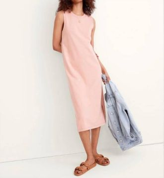 Madewell T Shirt Tank Midi Dress In Antique Coral
