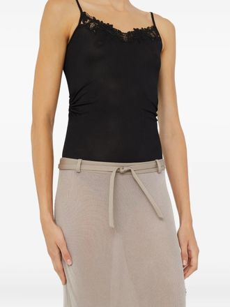 CHRISTOPHER ESBER Body met geborduurde hibiscus - Zwart