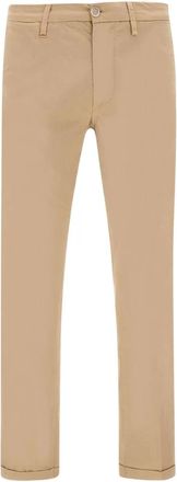 Re-hash logo patch cuffed trousers - men - Cotton/Spandex/Elastane - 31 - Neutrals