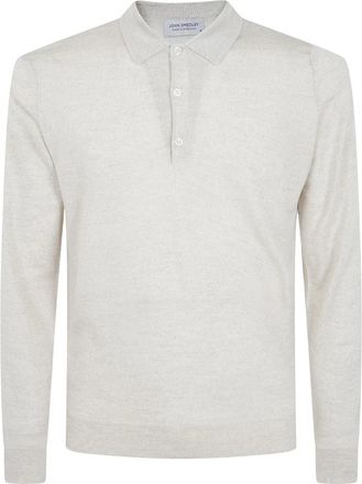 John Smedley Heren, Tops, Beige, Maat: XL Wol