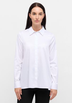 Eterna Hemdbluse ETERNA LOOSE FIT, Damen, Gr. 34, wei&szlig;, 95% Baumwolle, 5% Elasthan, Blusen Hemdbluse, EASY IRON (b&uuml;gelleicht)