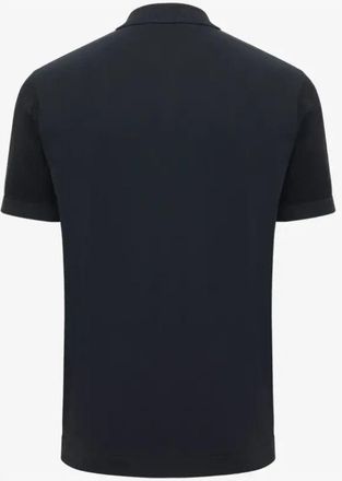 Genti Polo 8 Buttons SS - Heren - Korte mouwen Overhemden - Blauw - S - Overhemden