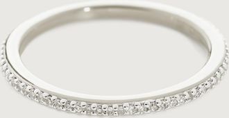 Monica Vinader Skinny Diamond Eternity Ring, Sterling Silver