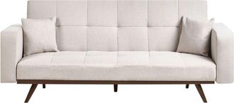 Beliani Sofa Bed 3 Seater HJULBY Light Beige