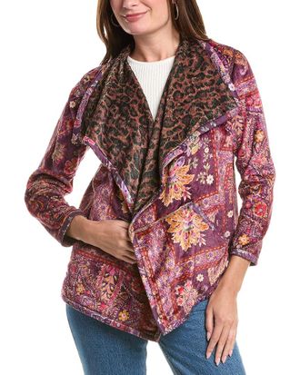 Johnny Was Petite Joan Wrap Binded Sherpa Reversible Jacket