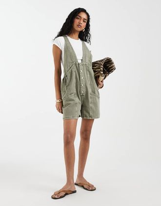 Free People Bonanza - Salopette da lavoro color alloro-Verde