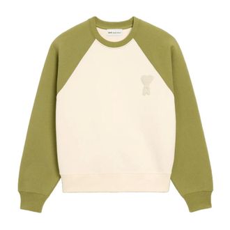 Ami Heren, Sweatshirts & Hoodies, Groen, Maat: XS Katoen