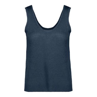 Bomboogie Top de lino - Tops - Mujer - Azul - L