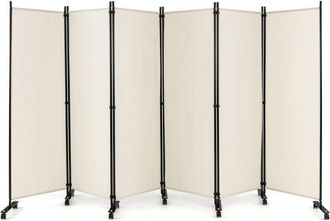 Costway Costway - Biombo De Dormitorio De 6 Paneles, Separador De Ambientes Plegable, Pantalla De Privacidad Rodante De 172 Cm Con Ruedas Bloqueables, Pared S
