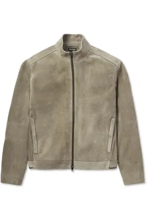 Ermenegildo Zegna Slim-Fit Suede Biker Jacket