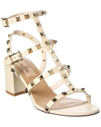 Valentino Rockstud Caged 50 Leather Ankle Strap Sandal