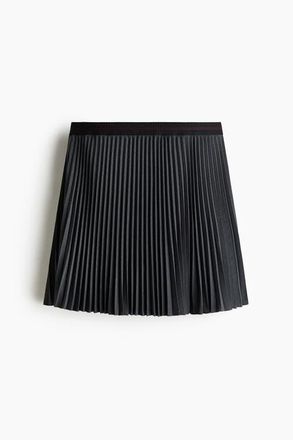 H&M Pleated Mini Skirt in Dark Gray at Nordstrom, Size Xx-Small
