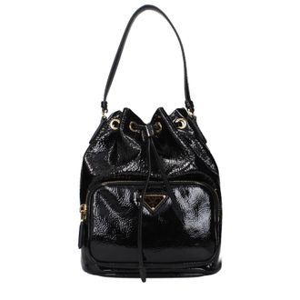 Prada Handtaschen Duet Damens Lackschwarz