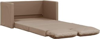 vidaXL Sof&aacute; cama suelo 2 en 1 cuero sint&eacute;tico capuchino 112x174x55 cm Vidaxl