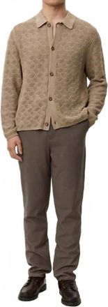 Les Deux Eloi Knit Shirt In Dark Sand