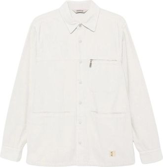 Aspesi Corduroy Shirt - Heren - Zakelijke Overhemden - Wit - XL - Katoen - Overhemden