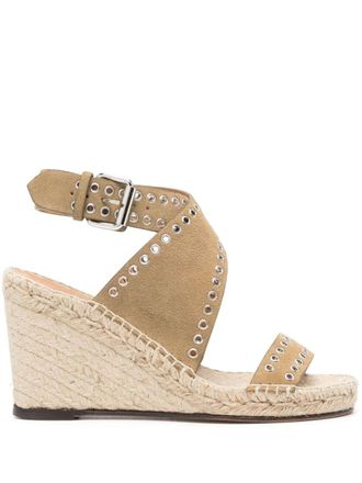 Isabel Marant Iriane 85 mm espadrilles met sleehak - Beige