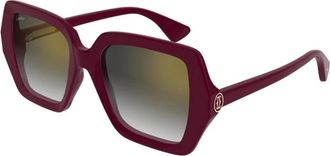 Cartier Ct 0507S Zonnebril - Dames - Zonnebrillen - Rood - 54 MM - Accessoires