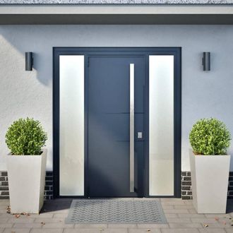 Berkfield Home Garden Planters 45x45x75 cm 2 pcs Stainless Steel in Light Grey | Size: 45 x 45 x 75 cm