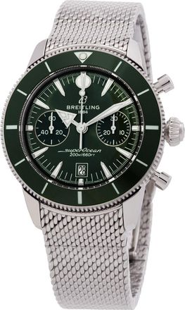 Breitling Pre-owned Breitling Superocean Heritage Chronograph Automatic Chronometer Green Dial Mens Watch AB0156361L1A1