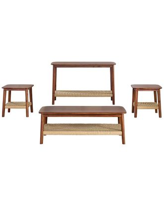 Alaterre Furniture Calais 4Pc Coffee Table Set With 2 End Tables & Console