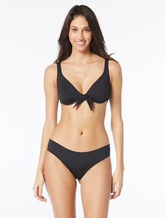 Vince Camuto Tie Front Underwire Bikini Top in 001-Black at Nordstrom, Size X-Small