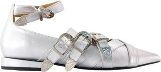 Toga Archives Pointed Toe Buckle Ankle Flats - Dames - Ballerinas - Grijs - 36 EU - Schoenen