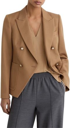 Reiss Gigi Floral Satin Button-Up Shirt in Camel at Nordstrom, Size 14 Us